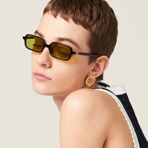 NEW MIU MIU MU11ZS 16K070 SQUARE MU11ZS WOMEN MU11ZSF 16K07O BLACK SUNGLASSES - Picture 6 of 14